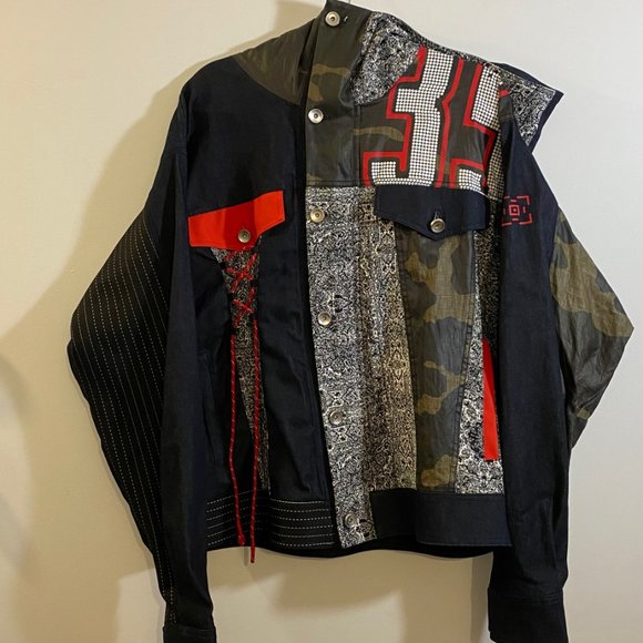 LES BENJAMINS Mix-Media Denim Jacket. Size Small. RARE CUSTOM for Lewis Hamilton - Picture 3 of 11